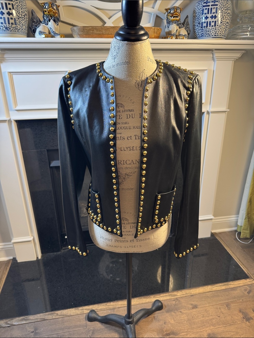Michael Kors Black Stud-Trim Jacket